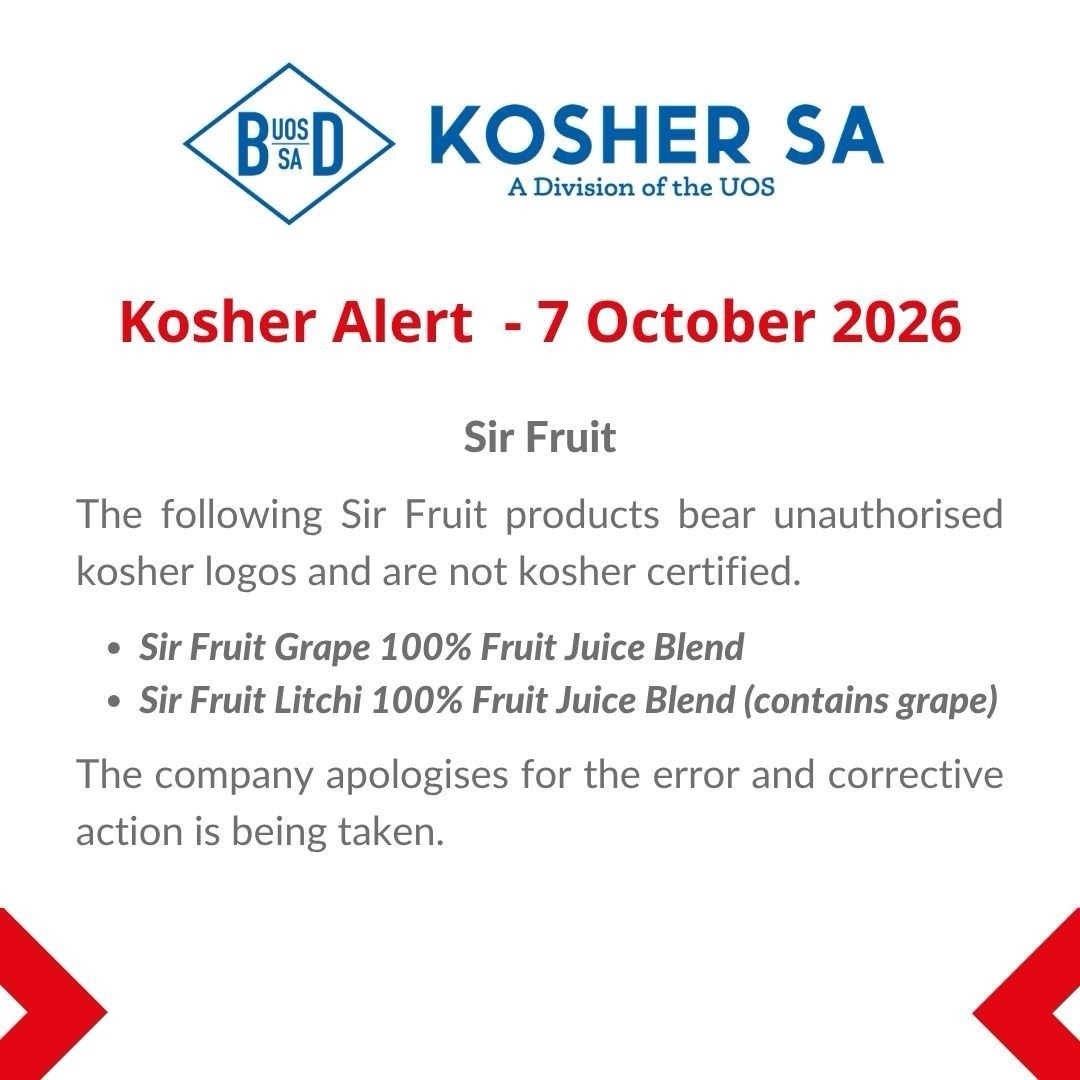 Kosher Alerts – 7 October 2026 – Sir Fruit